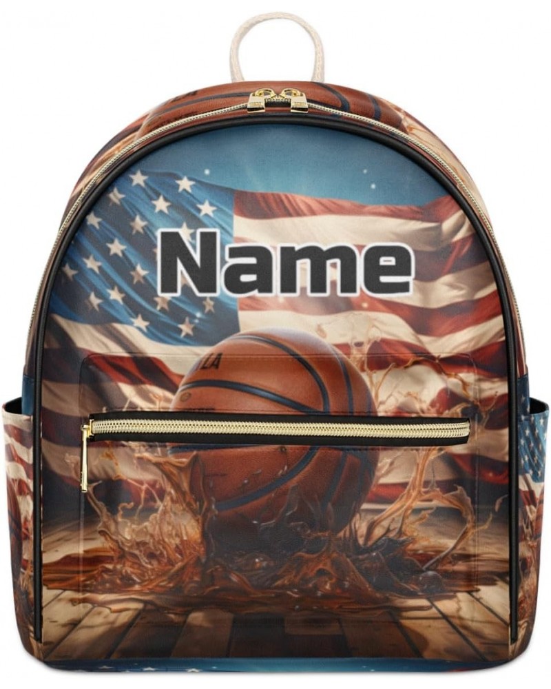 American Basketball Custom Mini Backpack Purse for Women Personalized Fashion Leather Small Backpack Shoulder Handbag Travel ...