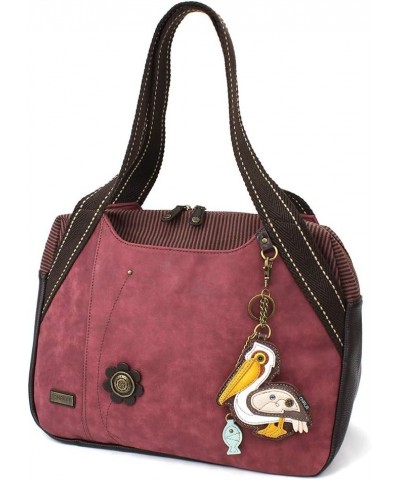 Bowling Tote Bag Burgundy Pelican - Burgundy $34.50 Totes