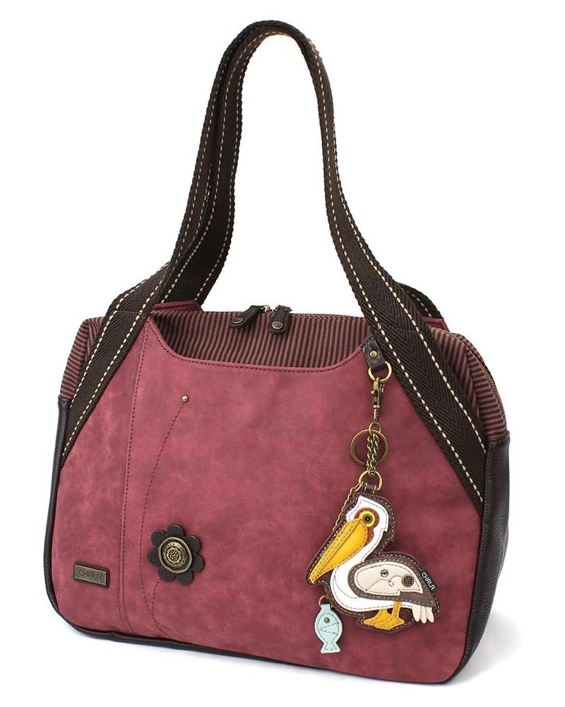 Bowling Tote Bag Burgundy Pelican - Burgundy $34.50 Totes