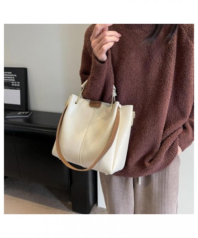 Retro Tote Bag For Women European And American Fashion Crossbody Bag High-End Shoulder Portable Bucket Bag For Women Coffee $...