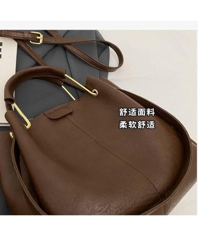 Retro Tote Bag For Women European And American Fashion Crossbody Bag High-End Shoulder Portable Bucket Bag For Women Coffee $...