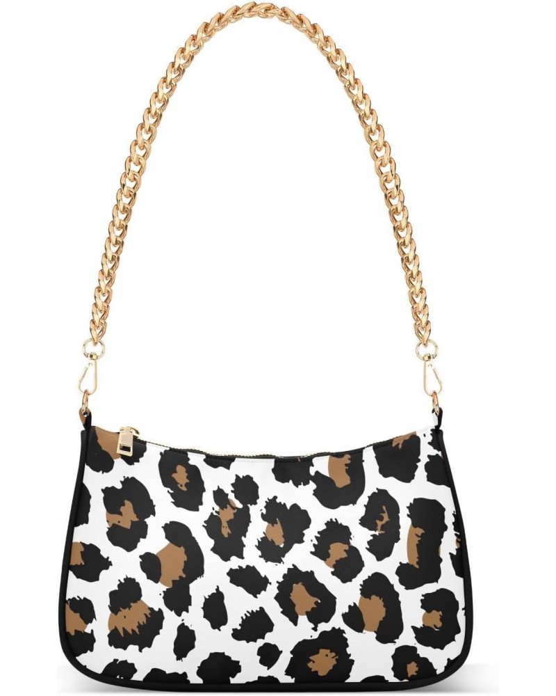 Clutch Shoulder Bags Tote Evening Purse Handbags for Women Hobo Bags Leopard Spot Art with Zipper Closure $15.68 Totes