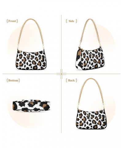 Clutch Shoulder Bags Tote Evening Purse Handbags for Women Hobo Bags Leopard Spot Art with Zipper Closure $15.68 Totes