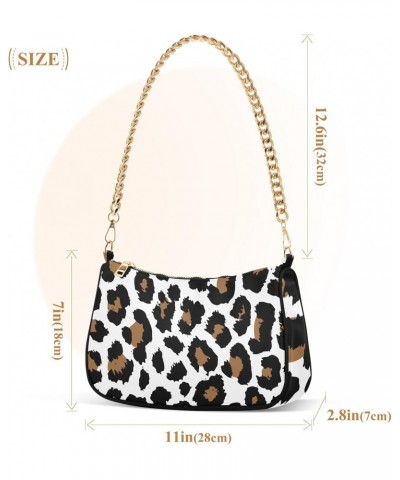 Clutch Shoulder Bags Tote Evening Purse Handbags for Women Hobo Bags Leopard Spot Art with Zipper Closure $15.68 Totes