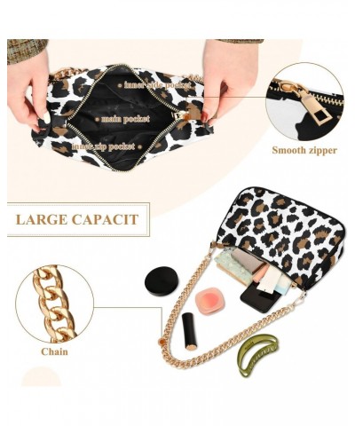 Clutch Shoulder Bags Tote Evening Purse Handbags for Women Hobo Bags Leopard Spot Art with Zipper Closure $15.68 Totes