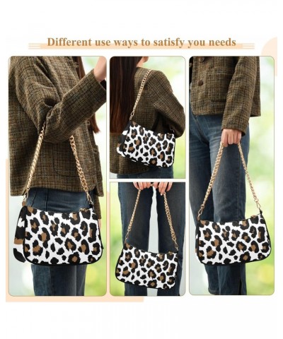 Clutch Shoulder Bags Tote Evening Purse Handbags for Women Hobo Bags Leopard Spot Art with Zipper Closure $15.68 Totes