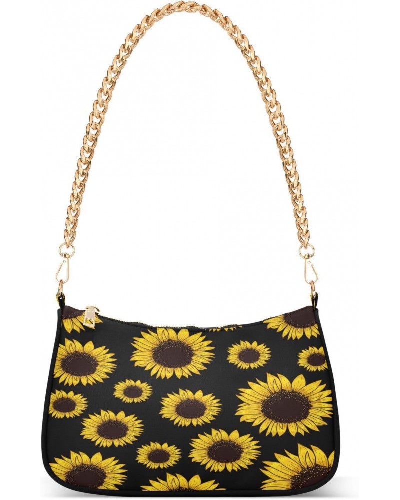 Shoulder Bags for Women Vintage Sunflower Floral Hobo Tote Handbag Small Clutch Purse with Zipper Closure $15.19 Shoulder Bags