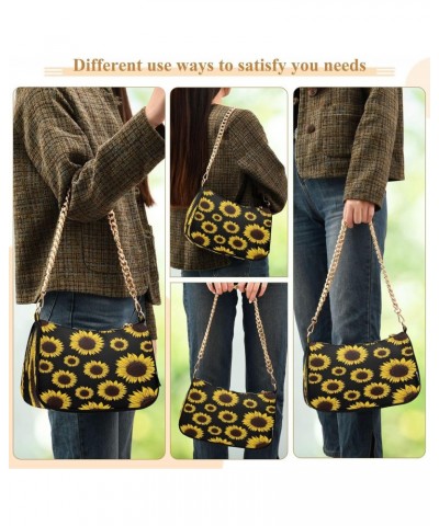 Shoulder Bags for Women Vintage Sunflower Floral Hobo Tote Handbag Small Clutch Purse with Zipper Closure $15.19 Shoulder Bags