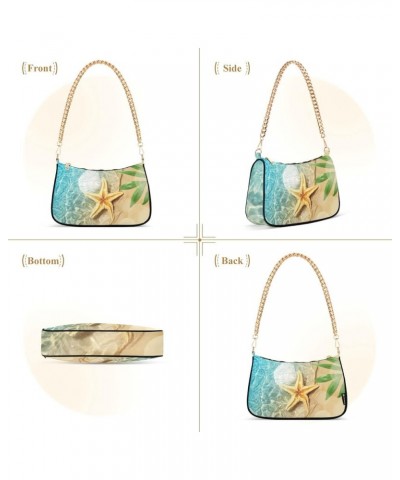 Cute Cows Blue Women's Shoulder Handbag Mini Purse Cool Starfish Beach Summer $14.40 Shoulder Bags