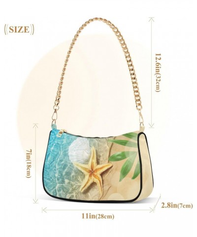 Cute Cows Blue Women's Shoulder Handbag Mini Purse Cool Starfish Beach Summer $14.40 Shoulder Bags