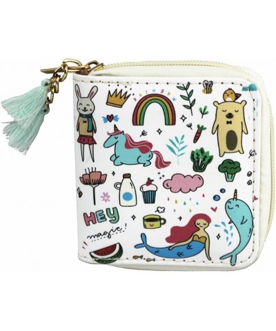 Cute Rainbow Unicorn Wallet For Girls Kids Zipper Wallet Short Clutch Bag PU Leather Purse,Christmas Gift Women Wallets (0316...