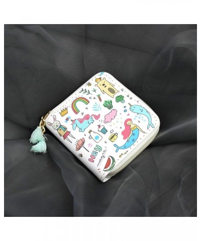 Cute Rainbow Unicorn Wallet For Girls Kids Zipper Wallet Short Clutch Bag PU Leather Purse,Christmas Gift Women Wallets (0316...