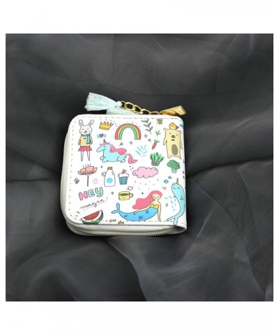 Cute Rainbow Unicorn Wallet For Girls Kids Zipper Wallet Short Clutch Bag PU Leather Purse,Christmas Gift Women Wallets (0316...