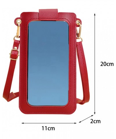 Small Crossbody Cell Phone Purse for Women Fashion Artificial Leather Solid Color Hasp Transparent Phone Bag $6.85 Shoulder Bags