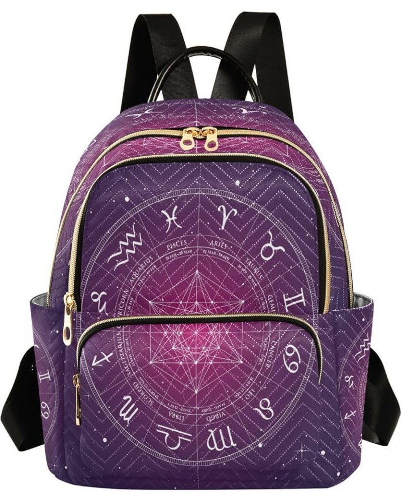 Fashion Backpack Mini Backpack Purse Casual Daily Backpack Space Zodiac Wheel for Travel for College Work Small $18.62 Backpacks