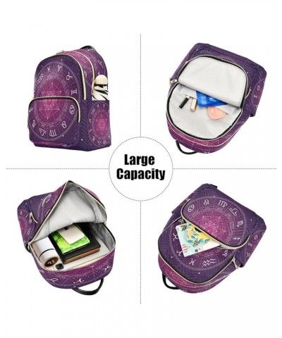 Fashion Backpack Mini Backpack Purse Casual Daily Backpack Space Zodiac Wheel for Travel for College Work Small $18.62 Backpacks