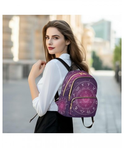 Fashion Backpack Mini Backpack Purse Casual Daily Backpack Space Zodiac Wheel for Travel for College Work Small $18.62 Backpacks