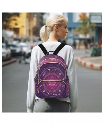 Fashion Backpack Mini Backpack Purse Casual Daily Backpack Space Zodiac Wheel for Travel for College Work Small $18.62 Backpacks