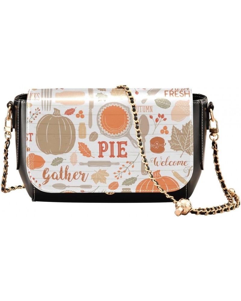 Autumn Fall Pumpkin Crossbody Bags for Women Purse Leather Shoulder Bag Handbag for Gifts Work Daily $16.00 Shoulder Bags