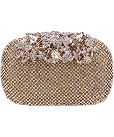 Party Evening Bag Women Clutches Purse Chain Wallet Handbag Elegant Crystal Gold $34.00 Evening Bags