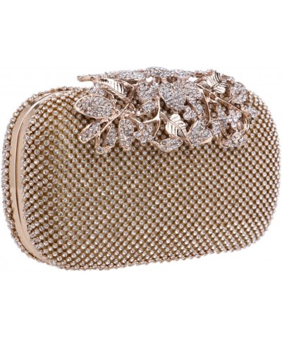 Party Evening Bag Women Clutches Purse Chain Wallet Handbag Elegant Crystal Gold $34.00 Evening Bags