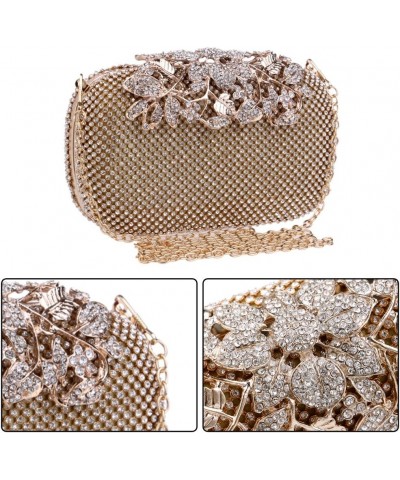 Party Evening Bag Women Clutches Purse Chain Wallet Handbag Elegant Crystal Gold $34.00 Evening Bags