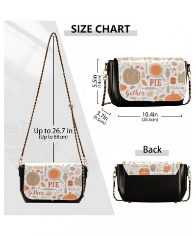 Autumn Fall Pumpkin Crossbody Bags for Women Purse Leather Shoulder Bag Handbag for Gifts Work Daily $16.00 Shoulder Bags