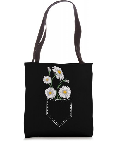 Daisies in Pocket Tee Chamomile & Marguerites Bouquet Floral Tote Bag $9.65 Totes