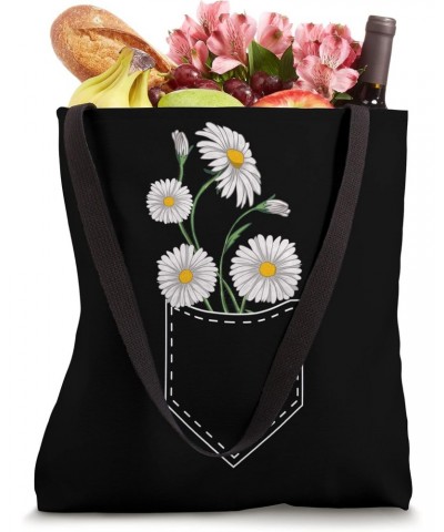 Daisies in Pocket Tee Chamomile & Marguerites Bouquet Floral Tote Bag $9.65 Totes