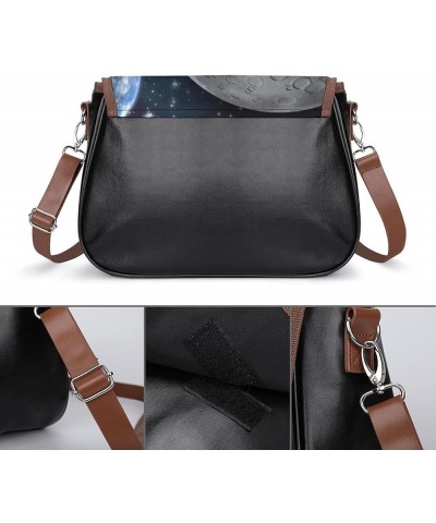 Printed Crossbody Bag Shoulder Bag PU Leather Women's Designer Satchels Squirrel Eating Nuts Color9 $27.35 Satchels