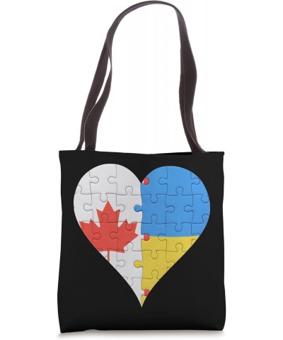 Canadian Ukrainian Flag Heart Canada Ukraine Tote Bag $14.25 Totes