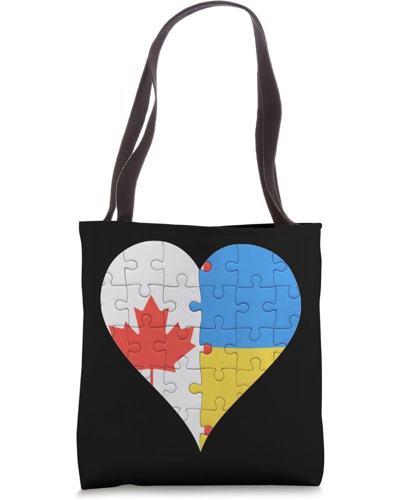 Canadian Ukrainian Flag Heart Canada Ukraine Tote Bag $14.25 Totes