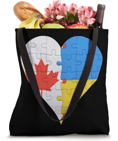 Canadian Ukrainian Flag Heart Canada Ukraine Tote Bag $14.25 Totes