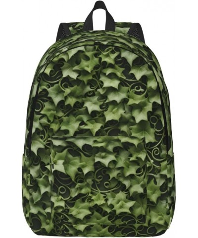 Floral Swirls Ivy Print Lightweight Travel Canvas Backpack Casual Daypack For Men Women Work, Sports, Beach Black Medium $21....