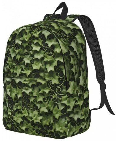 Floral Swirls Ivy Print Lightweight Travel Canvas Backpack Casual Daypack For Men Women Work, Sports, Beach Black Medium $21....