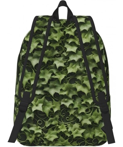 Floral Swirls Ivy Print Lightweight Travel Canvas Backpack Casual Daypack For Men Women Work, Sports, Beach Black Medium $21....