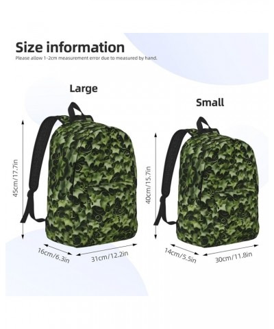 Floral Swirls Ivy Print Lightweight Travel Canvas Backpack Casual Daypack For Men Women Work, Sports, Beach Black Medium $21....