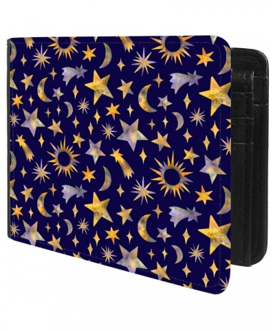 Unique Desige Pattern - Solar sun and star, Slim Front Pocket Wallet Billfold RFID Blocking $8.75 Wallets