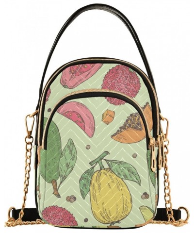 Avocado Guava Papaya Crossbody Bag for Women Cell Phone Purse Wallet with Removable Chain Shoulder Handbag for Travel Work Ph...