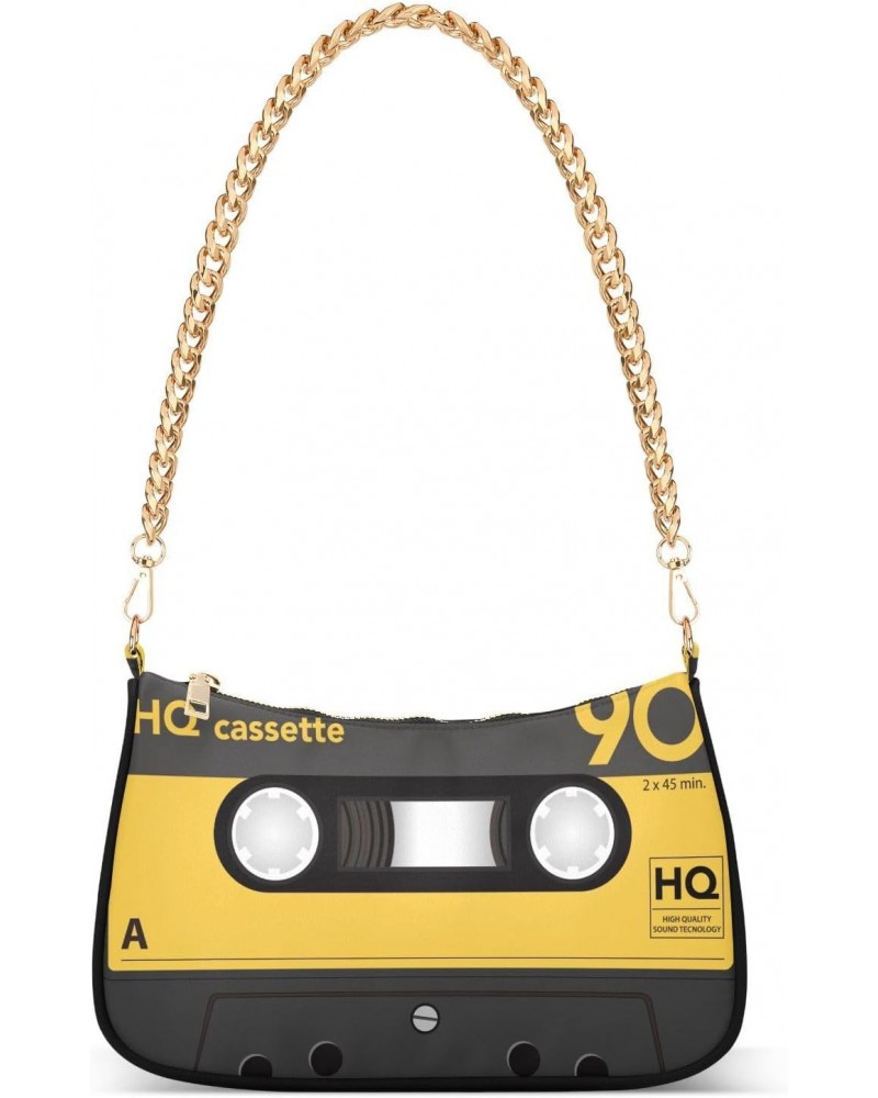 Audio Cassette Tape Music Small Chain Shoulder Bag for Women Travel Hobo Tote Handbag Clutch Purse with Zipper $14.70 Totes