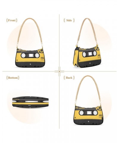 Audio Cassette Tape Music Small Chain Shoulder Bag for Women Travel Hobo Tote Handbag Clutch Purse with Zipper $14.70 Totes