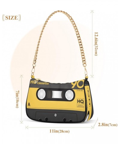 Audio Cassette Tape Music Small Chain Shoulder Bag for Women Travel Hobo Tote Handbag Clutch Purse with Zipper $14.70 Totes