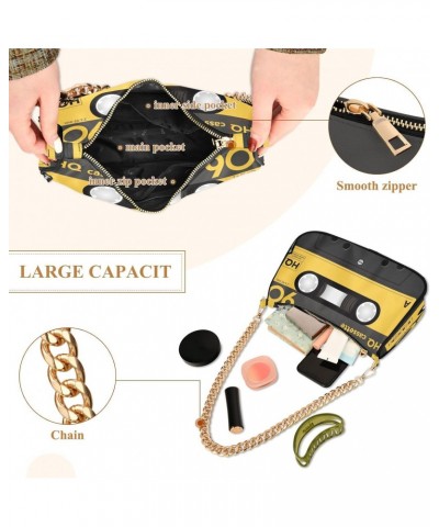 Audio Cassette Tape Music Small Chain Shoulder Bag for Women Travel Hobo Tote Handbag Clutch Purse with Zipper $14.70 Totes