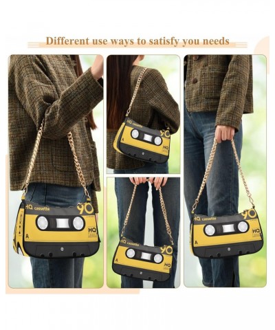 Audio Cassette Tape Music Small Chain Shoulder Bag for Women Travel Hobo Tote Handbag Clutch Purse with Zipper $14.70 Totes