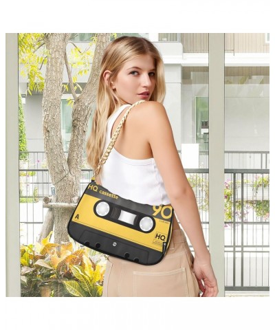 Audio Cassette Tape Music Small Chain Shoulder Bag for Women Travel Hobo Tote Handbag Clutch Purse with Zipper $14.70 Totes