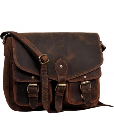 Women Vintage Style Genuine Leather Cross Body Shoulder Bag Ladies Satchel Saddle Bag Boho Purse Buffalo Brown $25.30 Totes