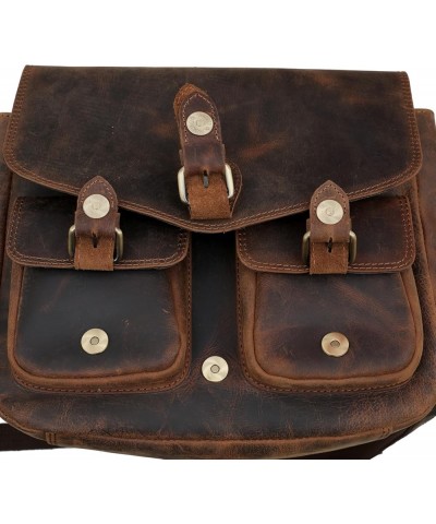 Women Vintage Style Genuine Leather Cross Body Shoulder Bag Ladies Satchel Saddle Bag Boho Purse Buffalo Brown $25.30 Totes