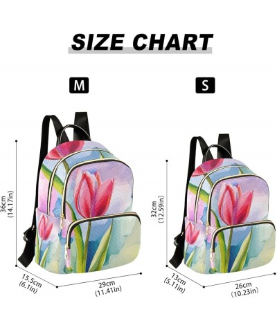 Small Backpack for Women Travel Bag Abstract Pink Tulip Flower Daypack Purse Fashion Shoulder Bag Rucksack Small B1001 $15.07...