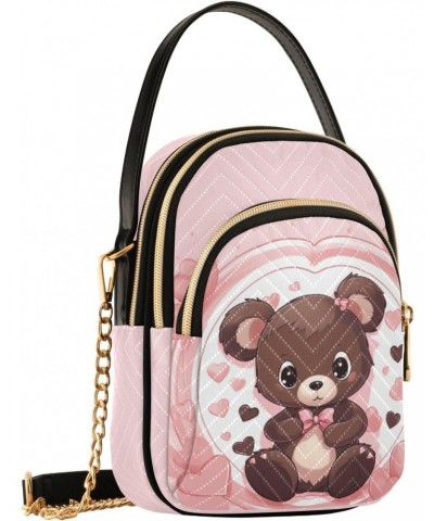 Valentine Teddy Bear Small Crossbody Bags for Women Cell Phone Shoulder Purse Handbags Wallet 21217795 $11.20 Crossbody Bags