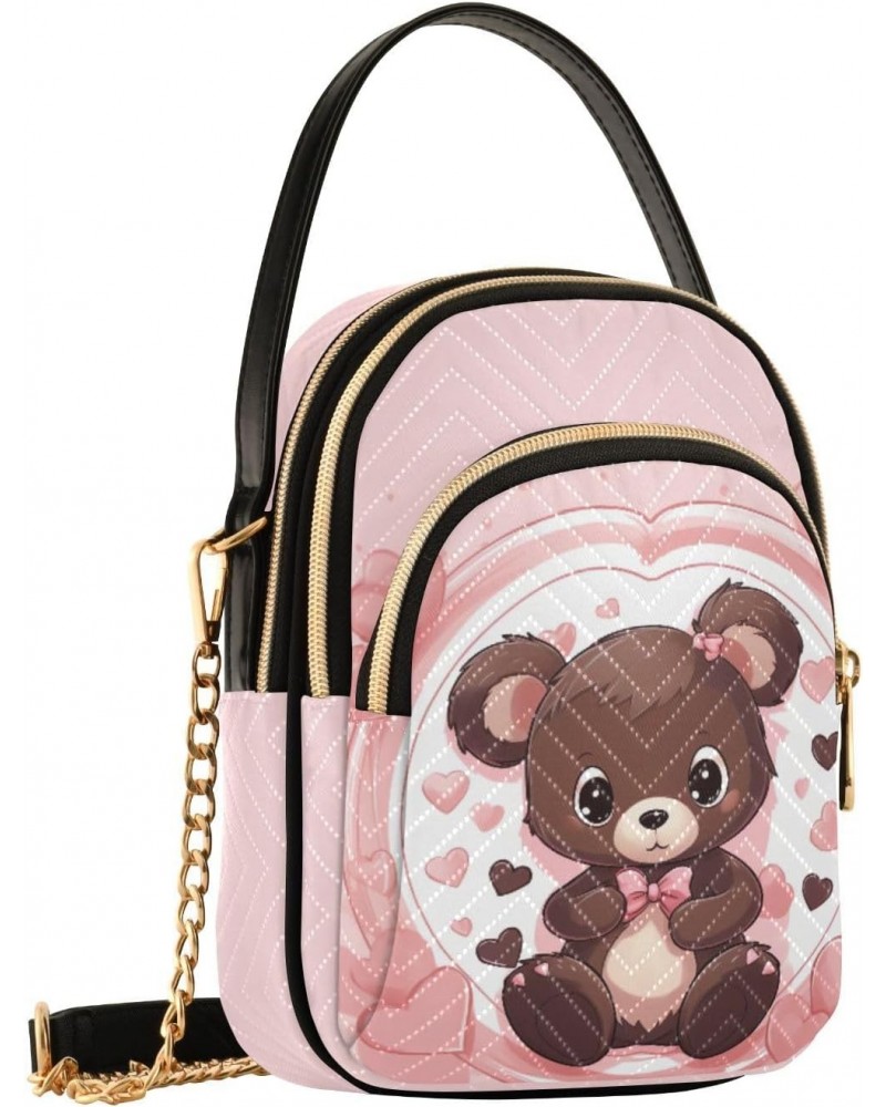 Valentine Teddy Bear Small Crossbody Bags for Women Cell Phone Shoulder Purse Handbags Wallet 21217795 $11.20 Crossbody Bags